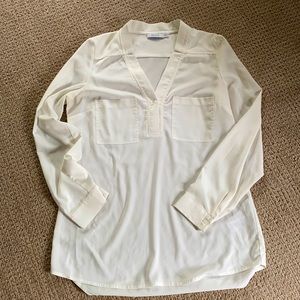 Ivory coloured long sleeved blouse size 4